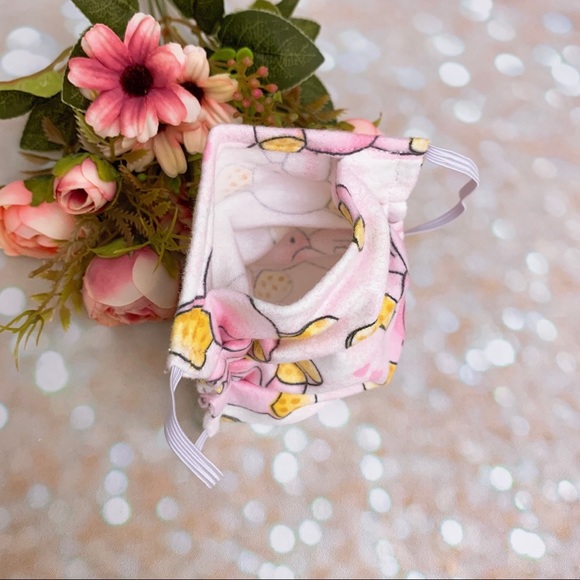 Child/girls fabric face mask filter pocket pink - Picture 3 of 8